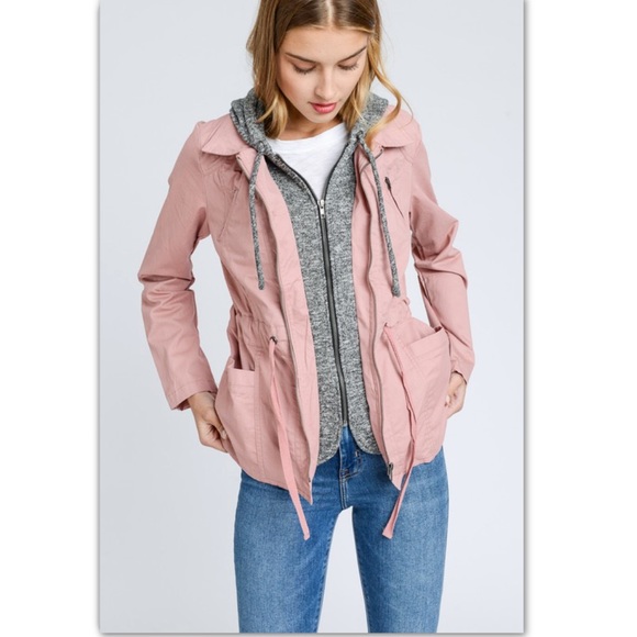 Fabutiq Jackets & Blazers - HP BEST IN BTQ Iayered anorak utility Blush jacket